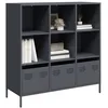 Image de vidaXL Buffet haut anthracite 101,5x39x103,5 cm acier