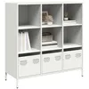 Image de vidaXL Buffet haut blanc 101,5x39x103,5 cm acier851393