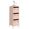 Image de vidaXL Buffet haut rose 39x35x103,5 cm acier851401