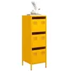 Image de vidaXL Buffet haut jaune moutarde 39x35x103,5 cm acier851403