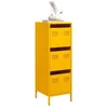 Image de vidaXL Buffet haut jaune moutarde 39x35x103,5 cm acier