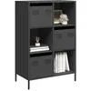 Image de vidaXL Buffet haut noir 68x39x103,5 cm acier