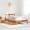 Image de vidaXL Cadre de lit sans matelas cire marron 100x200cm bois pin massif