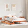 Image de vidaXL Cadre de lit sans matelas cire marron 120x190cm bois pin massif