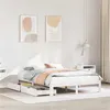 Image de vidaXL Cadre de lit avec tiroirs blanc 140x190 cm bois de pin massif