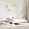 Image de vidaXL Cadre de lit avec tiroirs blanc 140x190 cm bois de pin massif