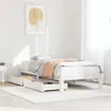Image de vidaXL Cadre de lit avec tiroirs blanc 90x200 cm bois de pin massif