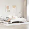 Image de vidaXL Cadre de lit avec tiroirs blanc 180x200 cm bois de pin massif