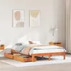 Image de vidaXL Cadre de lit avec tiroirs sans matelas cire marron 120x190 cm