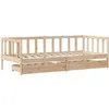 Image de vidaXL Lit de jour avec tiroirs sans matelas 90x190 cm bois massif3302073