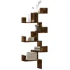 Image de vidaXL ÃtagÃ¨re d'angle murale chÃªne fumÃ© 45x45x147cm bois d'ingÃ©nierie