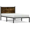 Image de Vidaxl Cadre De Lit En MÃ©tal Sans Matelas ChÃªne FumÃ© 107x203 Cm