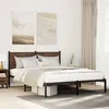 Image de vidaXL Cadre de lit métal avec tête de lit chêne fumé 137x190 cm