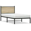 Image de vidaXL Cadre de lit en mÃ©tal avec tÃªte de lit chÃªne sonoma 80x200 cm