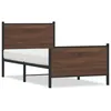 Image de vidaXL Cadre de lit en mÃ©tal sans matelas chÃªne marron 100x190 cm