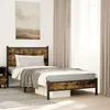 Image de vidaXL Cadre de lit en métal sans matelas chêne fumé 100x200 cm