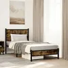 Image de vidaXL Cadre de lit en métal sans matelas chêne fumé 80x200 cm