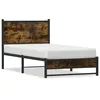 Image de vidaXL Cadre de lit en mÃ©tal sans matelas chÃªne fumÃ© 80x200 cm