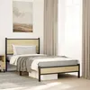 Image de vidaXL Cadre de lit en métal sans matelas chêne sonoma 100x200 cm