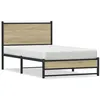 Image de vidaXL Cadre de lit en métal sans matelas chêne sonoma 100x190 cm