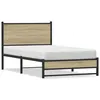 Image de vidaXL Cadre de lit en mÃ©tal sans matelas chÃªne sonoma 100x200 cm