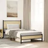 Image de vidaXL Cadre de lit en métal sans matelas chêne sonoma 107x203 cm