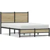 Image de vidaXL Cadre de lit en mÃ©tal sans matelas chÃªne sonoma 120x190 cm