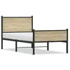 Image de vidaXL Cadre de lit en mÃ©tal sans matelas chÃªne sonoma 90x190 cm