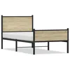 Image de Vidaxl Cadre De Lit En MÃ©tal Sans Matelas ChÃªne Sonoma 107x203 Cm