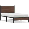 Image de vidaXL vidaXL Cadre de lit en métal avec tête de lit chêne marron 80x200 cm