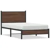 Image de vidaXL Cadre de lit en mÃ©tal sans matelas chÃªne marron 100x190 cm