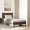 Image de vidaXL Cadre de lit en métal avec tête de lit chêne marron 90x190 cm
