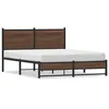 Image de vidaXL Cadre de lit en mÃ©tal avec tÃªte de lit chÃªne marron 140x190 cm