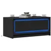 Image de vidaXL Table basse avec lumières LED noir bois d'ingénierie851985
