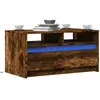Image de vidaXL Table basse avec lumières LED chêne fumé ois d'ingénierie