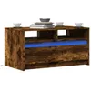 Image de Vidaxl Table Basse Avec LumiÃ¨res Led ChÃªne FumÃ© Ois D'ingÃ©nierie