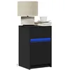 Image de vidaXL Armoire de chevet avec lumiÃ¨res LED noir bois d'ingÃ©nierie