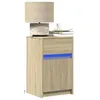 Image de vidaXL Armoire de chevet avec lumières LED chêne sonoma852002
