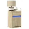 Image de vidaXL Armoires de chevet et lumières LED 2 pcs chêne sonoma852003