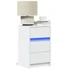 Image de vidaXL Armoire de chevet avec lumières LED blanc bois d'ingénierie852012