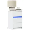 Image de vidaXL Armoire de chevet avec lumiÃ¨res LED blanc bois d'ingÃ©nierie