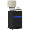 Image de vidaXL Armoire de chevet avec lumières LED noir bois d'ingénierie852013