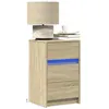 Image de vidaXL Armoire de chevet avec lumières LED chêne sonoma