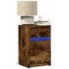 Image de vidaXL Armoire de chevet et lumières LED chêne fumé bois d'ingénierie