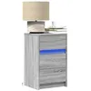 Image de vidaXL Armoire de chevet et lumières LED sonoma gris bois d'ingénierie852017