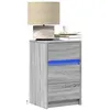 Image de vidaXL Armoire de chevet et lumiÃ¨res LED sonoma gris bois d'ingÃ©nierie