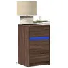 Image de vidaXL Armoire de chevet et lumières LED chêne marron bois ingénierie852018