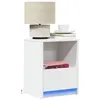 Image de vidaXL Armoires de chevet et lumières LED 2pcs blanc bois d'ingénierie852020