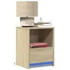 Image de vidaXL Armoire de chevet avec lumières LED chêne sonoma852023