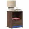Image de vidaXL Armoire de chevet et lumières LED chêne marron bois ingénierie852031